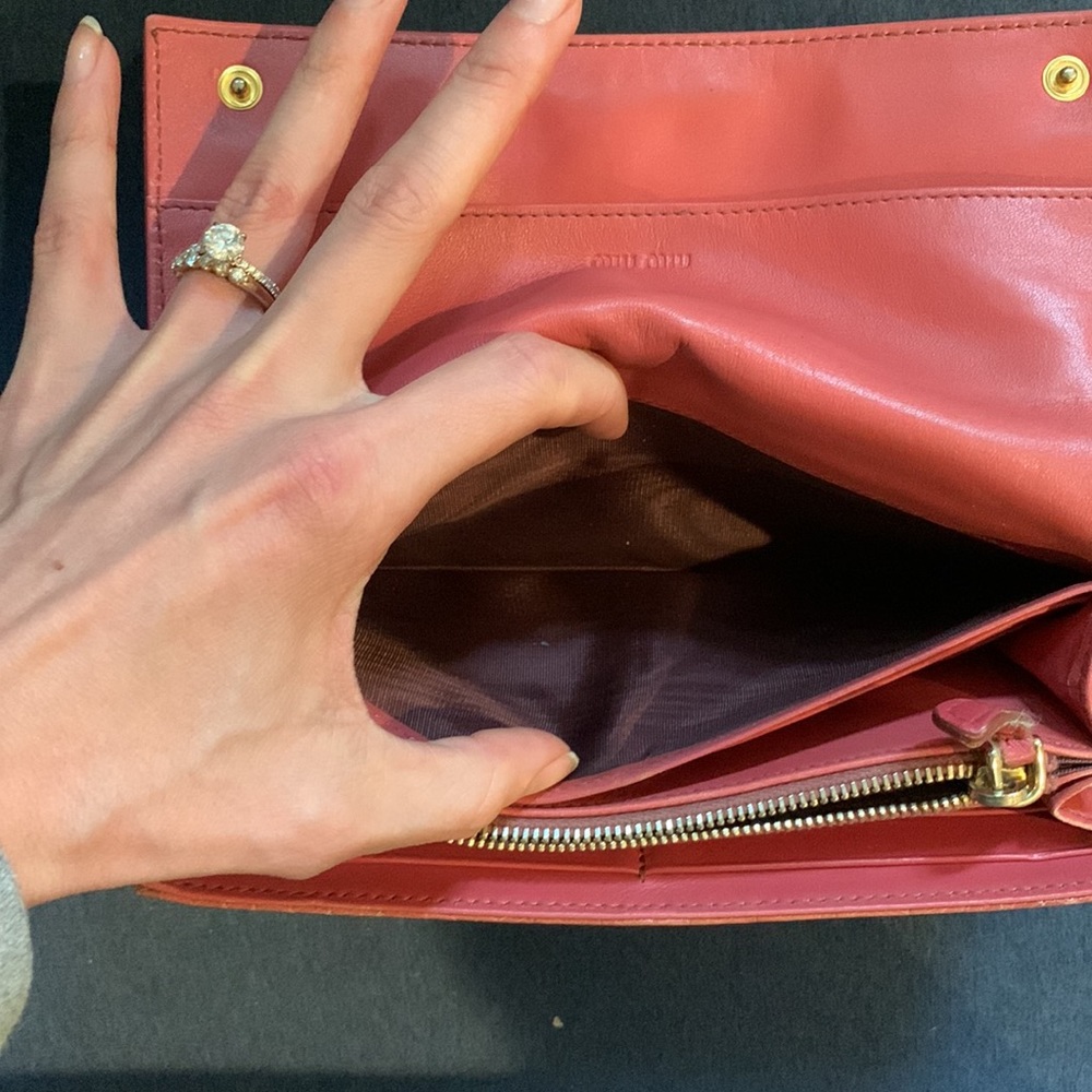 Authentic Croc Embossed Miu Miu Snap Wallet - image 8